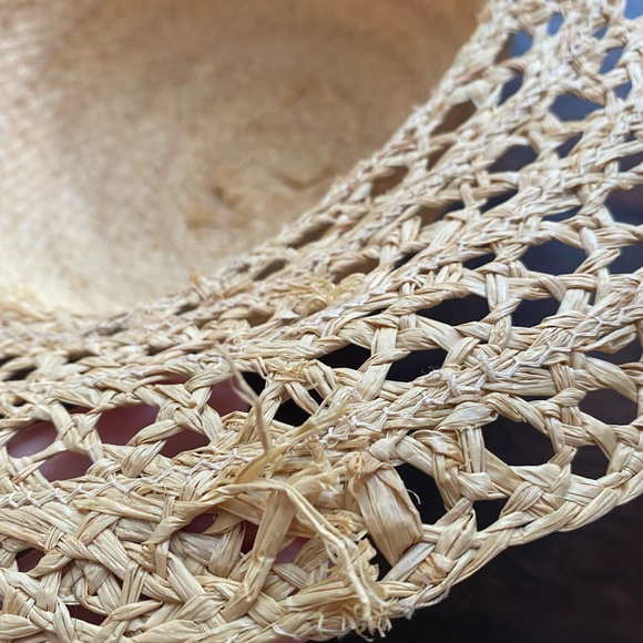 VINTAGE Cottagecore Lacey Straw Hat - Picture 6 of 7